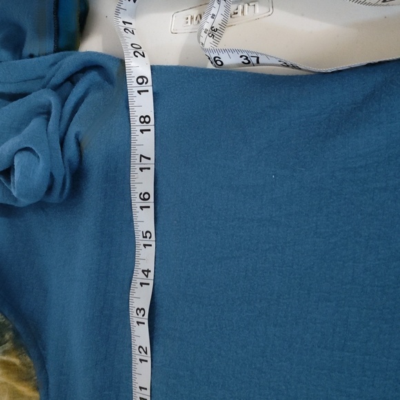 Parsley & Sage blue cowl cotton gorgeous long-sleeve shirt medium - Picture 6 of 6